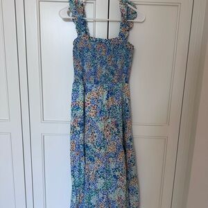 J. Crew Factory Blue Floral Maxi Dress